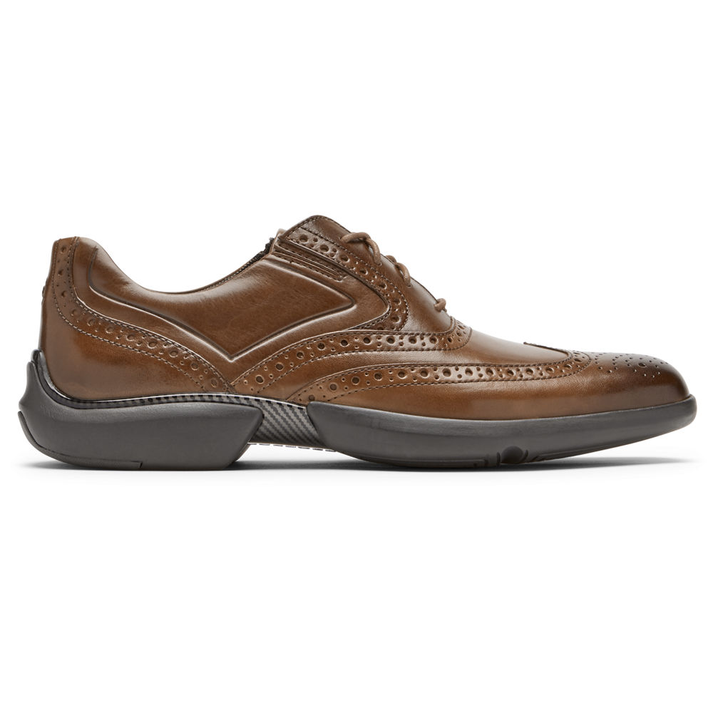 Zapatos Con Cordones Rockport Hombre Mexico - Total Motion Advance Wingtip Marrom - HPRXN5136